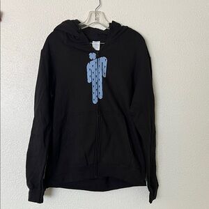 Billie Elish Black Hoodie with Blue Graphic